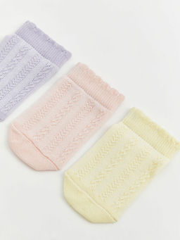 Ajurlu K?z ?ocuk Patik ?orap 3l?