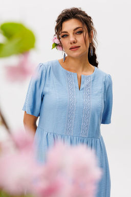 Платье ANELLI 1604 голубое кружево