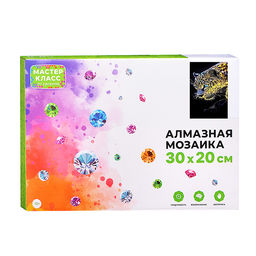 Мозаика алмазная "Леопард" (светится в темноте) 30*20 см.