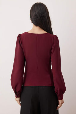 Trendyolmilla Siyah Buzgu Detayl? Dokuma Bluz TWOAW23BZ00633  фото 8