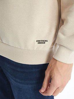 Bisiklet Yaka Uzun Kollu Erkek Kal?n Sweatshirt