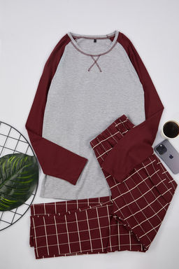TRENDYOL MAN Yesil %100 Regular Fit Pamuk Ekose Orme Pijama Tak?m? THMAW21PT0879