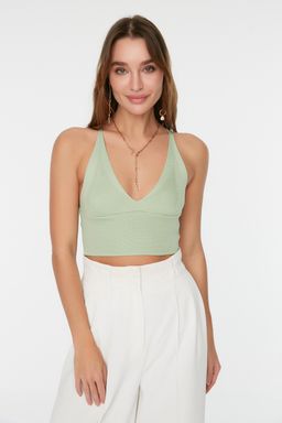 Mint Super Crop S?rt Detayl? Ince Bluz TWOSS22BZ0760
