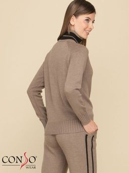 Conso/KS 190608 - cappuccino Костюм женский: джемпер+брюки фото 4