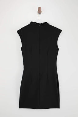 Wardrope Essentials Siyah Dik Yaka K?sa / Mini Esnek Dokuma Elbise TWOSS26EL00306