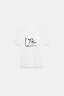 T-SHIRT WITH ORGANZA SLOGAN - Zara фото 5