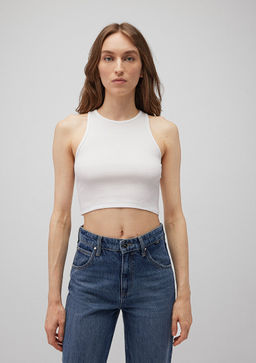 Halter Yaka Beyaz Atlet - Mavi фото 4