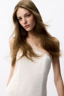 Vestido de un hombro con falda de volantes - H&m фото 7