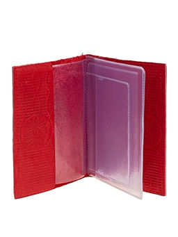 Обложка для автодокументов из искусственной кожи, цвет красный - Greta фото 2