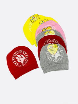 (Уп. 8 шт) Шапки футер с лапой, арт.A-SH010-ITn, раз.0-6мес., цвета в ассортименте