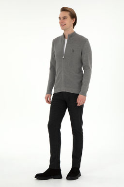 Мужской серый меланжевый базовый трикотажный кардиган Неожиданная скидка в корзине - U.s. polo assn фото 4