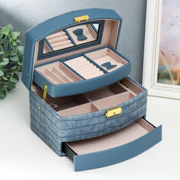 Шкатулка кожзам для украшений сундучок Карамель питон комбинированная 13х15х21,5 см - Simaland фото 7