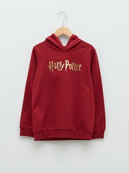 Kap??onlu Harry Potter Bask?l? Uzun Kollu Erkek ?ocuk Sweatshirt