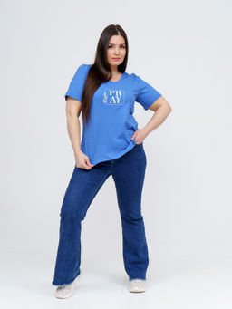 Футболка женская Ника индиго/меланж