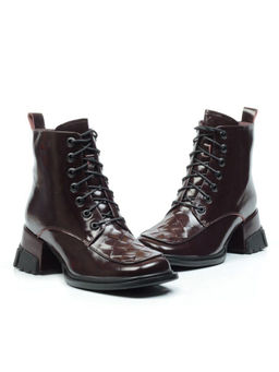 01-CYY11-2 DARK RED Ботинки демисезонные женские (натуральная кожа, байка)