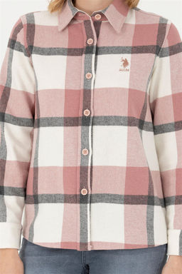 Женская пудровая рубашка с длинным рукавом Неожиданная скидка в корзине - U.s. polo assn фото 6