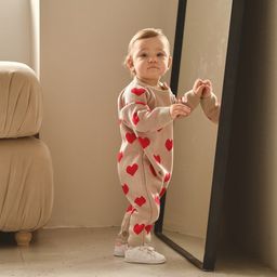 Комбинезон вязаный Крошка Я Сердечки, рост 68-74 см  фото 4