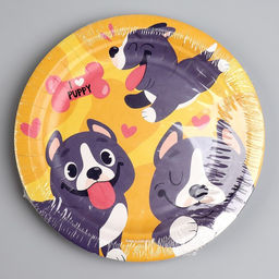 Цена за 10 шт. Тарелка бумажная Щенята, 18 см - Страна карнавалия фото 5