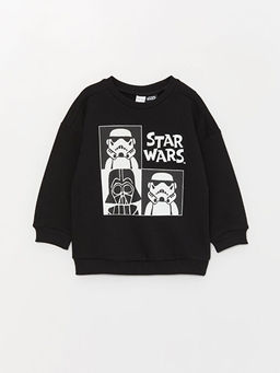 Bisiklet Yaka Star Wars Bask?l? Uzun Kollu Erkek Bebek Sweatshirt