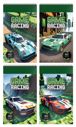 Цена за 5 шт. Блокнот А7 40 л. клетка Schoolformat МАЙНКАР на гребне, мелованный картон, сплошной Уф-лак