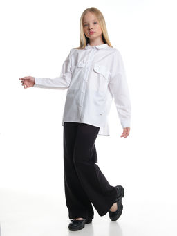 Рубашка для девочки белая в школу 22-7418 белый - Mini maxi фото 7