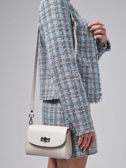 Сумка кросс-боди Deboro 31033 крок/бежевый лен