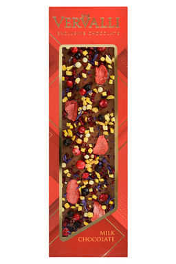 Шоколад молочный с украшением Клубника, манго, черника, 110 гр , ТМ VERVALLI