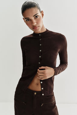 CHAQUETA PUNTO JACQUARD / Marr?n - Zara фото 2