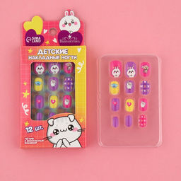 Детские накладные ногти «Милашка», 12 шт.