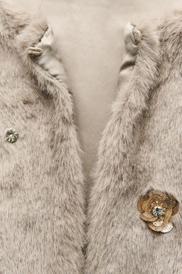 SHORT FAUX FUR COAT - Zara фото 4