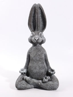 Фигурка декоративная «Медитирующий заяц», 18×24×44 см, серый
