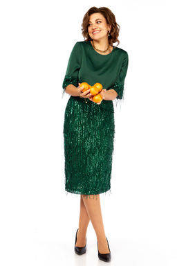 Платье Olga Style С982 зеленый