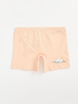 Bask?l? Beli Lastikli K?z ?ocuk Boxer