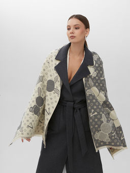 В составе ШЕРСТЬ и КАШЕМИР Большой, мягкий, теплый двусторонний палантин