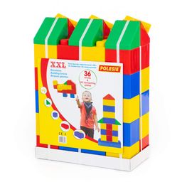 Конструктор строительный XXL, 36 элементов + соединитель (30 элементов)