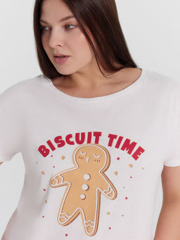Пижама женская с принтом biscuit time белый +звездочки на красном 592300 - Mark formelle фото 5