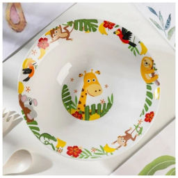 Набор Джунгли 3 предмета: кружка 240 мл, миска 18 см, тарелка 19 см в подар упаковке арт.MFKS3-2 /МФК/  фото 11