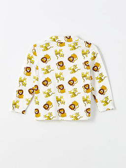 Sevimli Aslan Bask?l? Erkek ?ocuk Pijama ?st