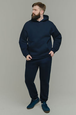 Арт. 69103 Костюм с брюками мужской с начесом 50-56 (4 шт) Цвет:Тёмно-синий