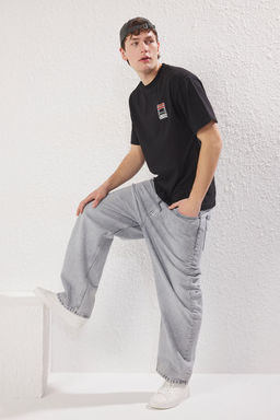 TRENDYOL MAN Ekru Oversize/Genis Kesim %100 Pamuklu Bask?l? T-Shirt TMNSS25TS00114 - Trendyolmilla фото 10