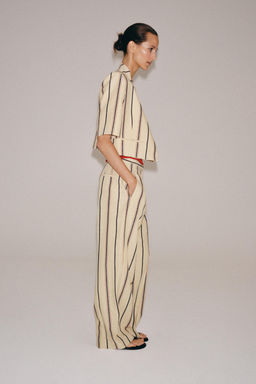 PANTAL?N PLIEGUES RAYAS ZW COLLECTION / Beige - Zara фото 5