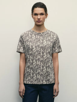 Футболка прямого кроя с принтом / Zarina  фото 3