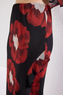 TRENDYOLMILLA Cok Renkli Cicek Bask?l? F?rf?r Detayl? Tul Kalem Esnek Etek TWOSS25ET00024  фото 3