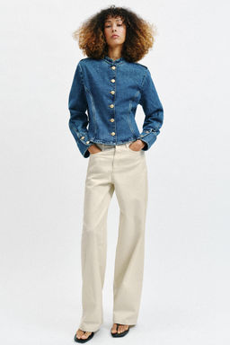 CHAQUETA Z1975 DENIM BOT?N DORADO / Azul medio