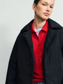 Утепленная куртка с отложным воротником / Zarina  фото 4