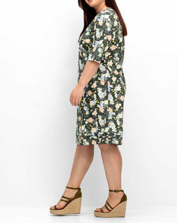 Платье, зелено-пестрое - Sheego фото 3