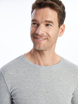 Bisiklet Yaka Uzun Kollu Erkek Ti??rt