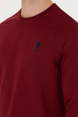 U. S. Polo Assn / Мужской бордово-красный базовый свитшот - U.s. polo assn фото 14