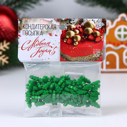 Кондитерская посыпка Ёлка, зелёная, 20 г