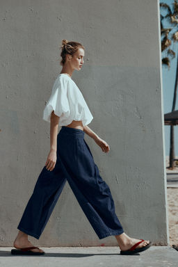 JEANS Z1975 CULOTTE TIRO ALTO PINZAS / Azul - Zara фото 4